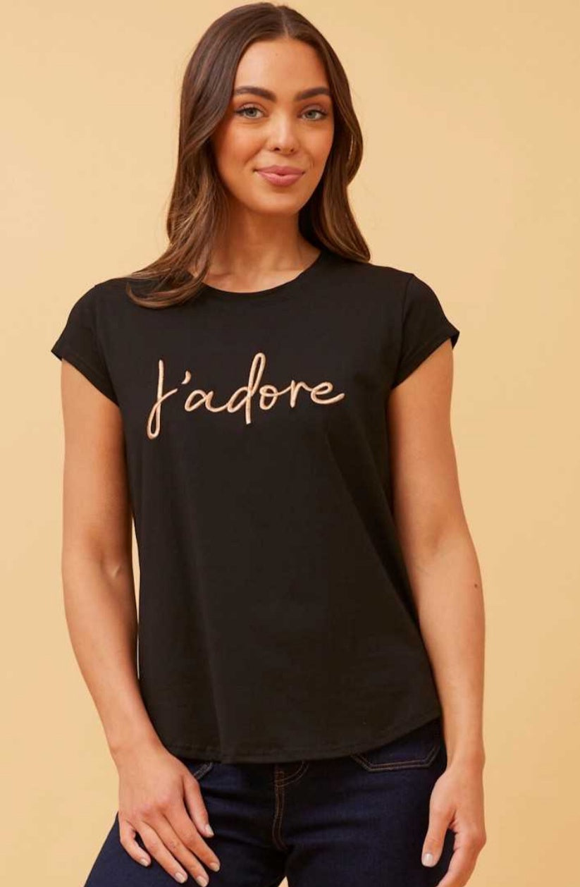 Caroline Morgan J Adore Embroidered Tee T516351