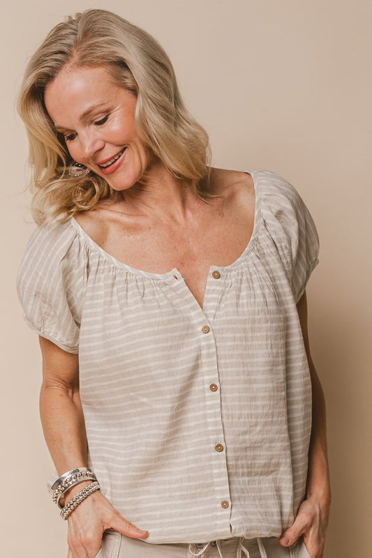 Imagine Vienna Linen Blend Top AIM3045