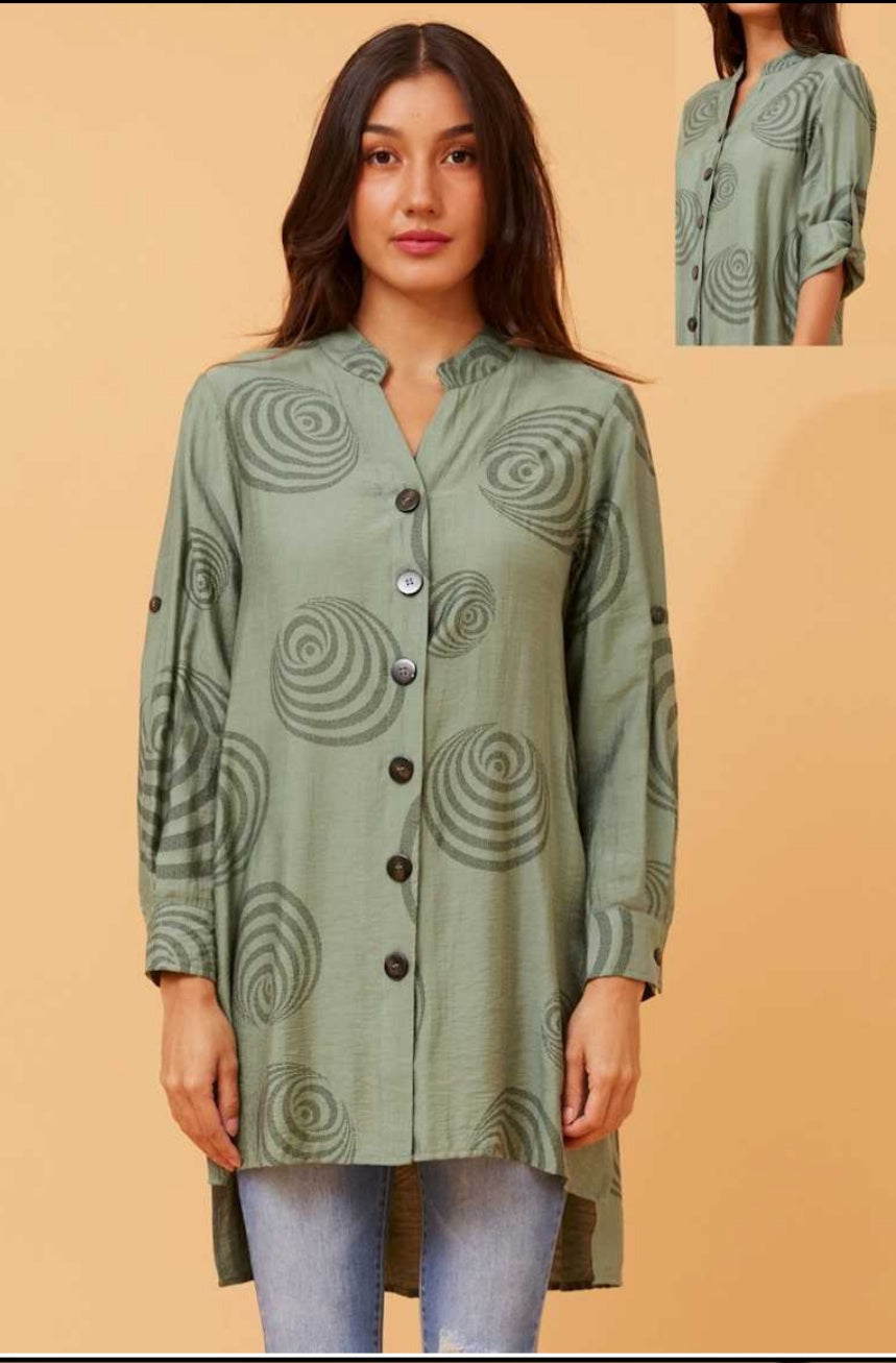 Caroline Morgan Button Up Tunic T518979