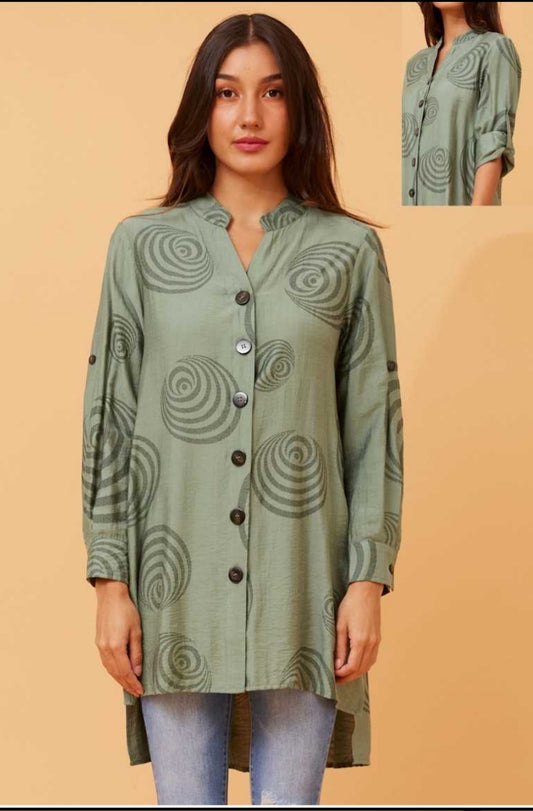 Caroline Morgan Button Up Tunic T518979