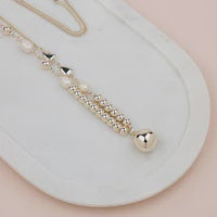 LillyCo Beads & Pearl Ball Necklace L1611