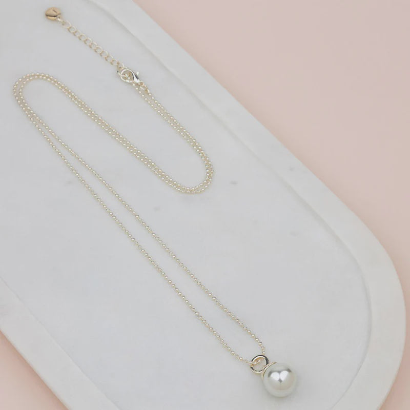 LillyCo Single Drop Pearl Necklace L1845