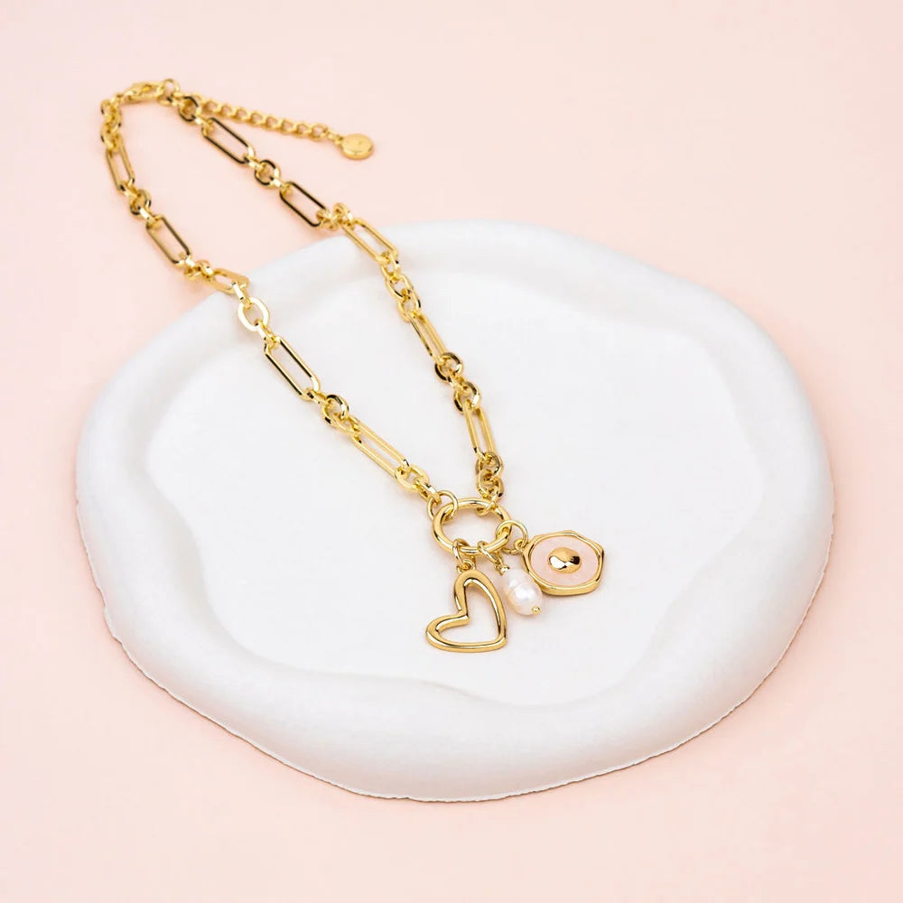 LillyCo Pearl Charm Necklace L1945N