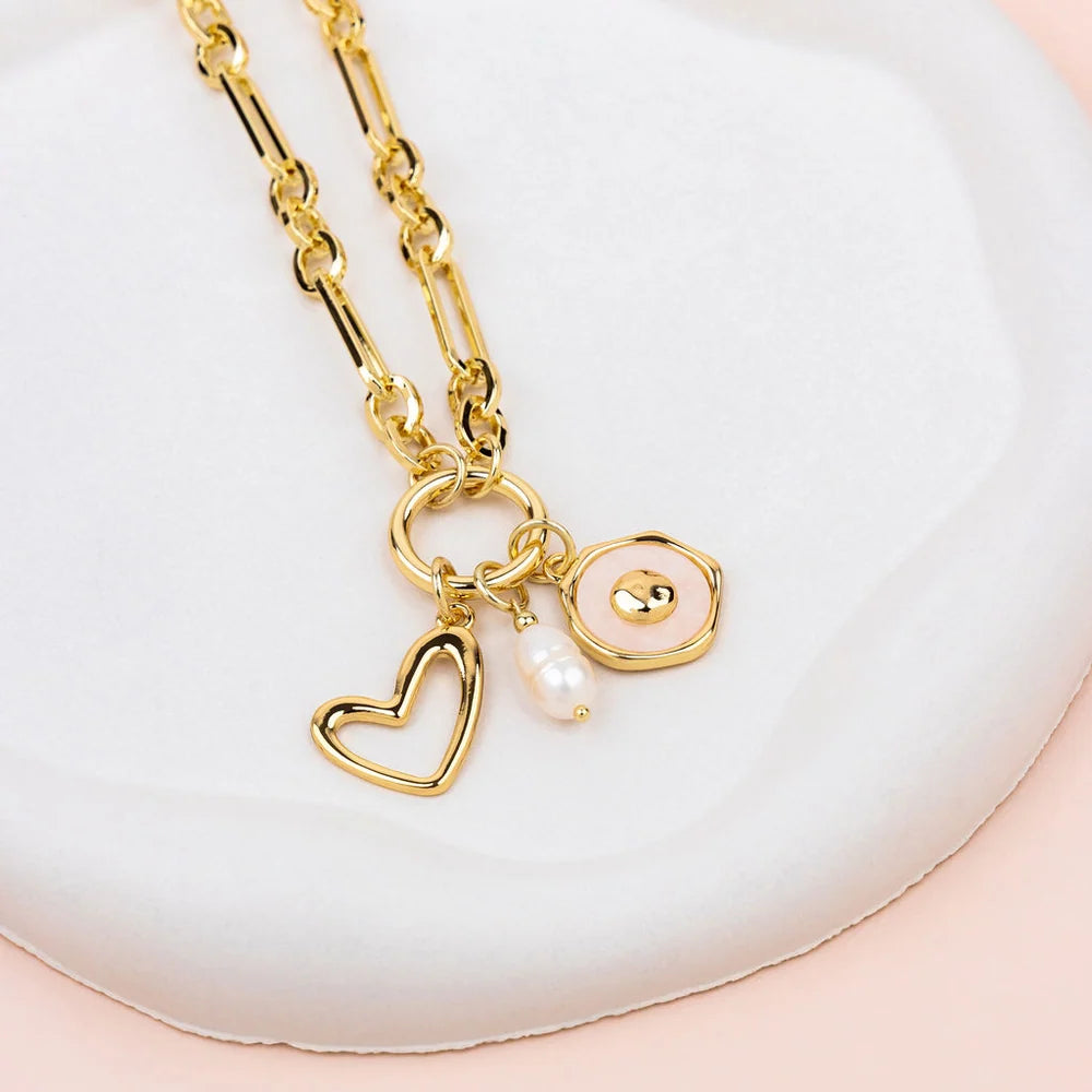 LillyCo Pearl Charm Necklace L1945N