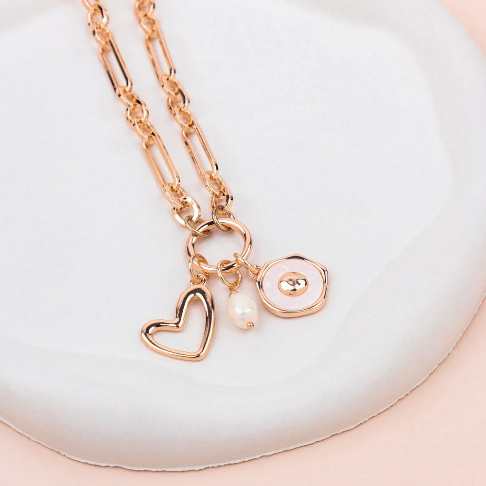 LillyCo Pearl Charm Necklace L1945N