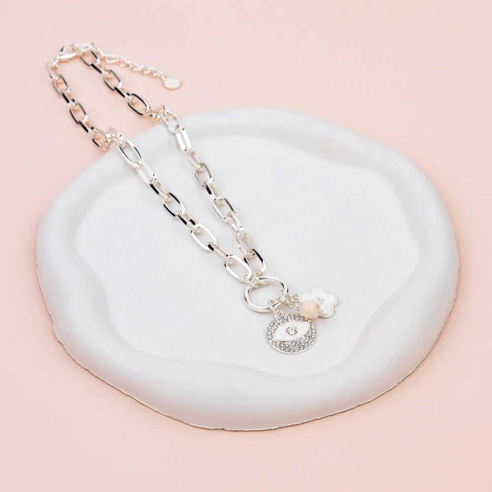 Lilly Co Crystal Eye Charm Necklace L1946N