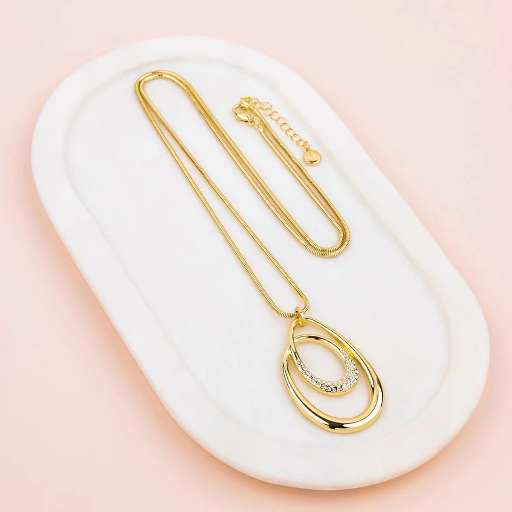 LillyCo Bling & Oval Necklace L2018N