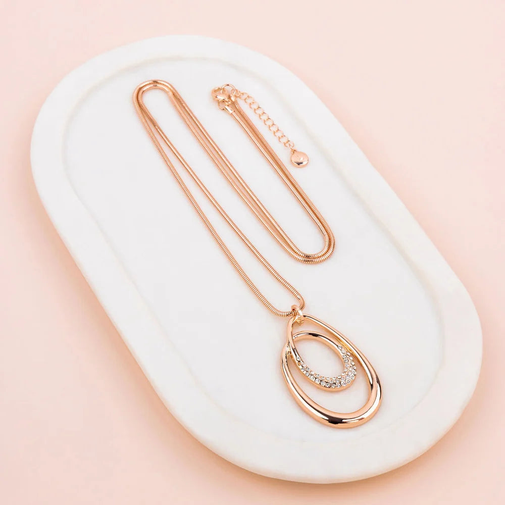 LillyCo Bling & Oval Necklace L2018N