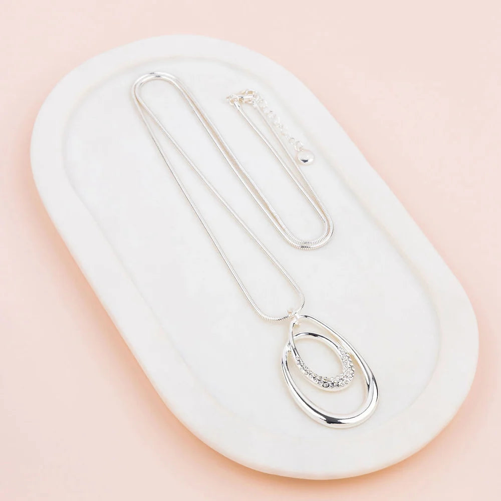 LillyCo Bling & Oval Necklace L2018N