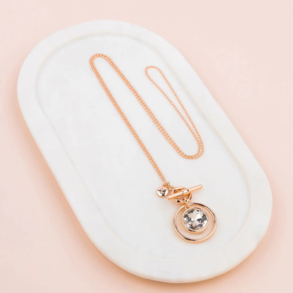 Lilly Co Ring & Crystal Necklace L2019N