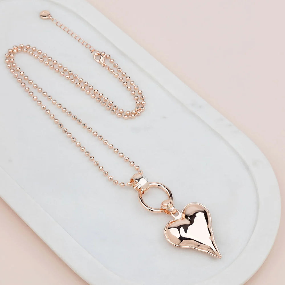 Lilly Co Ball with Heart Necklace EC100N