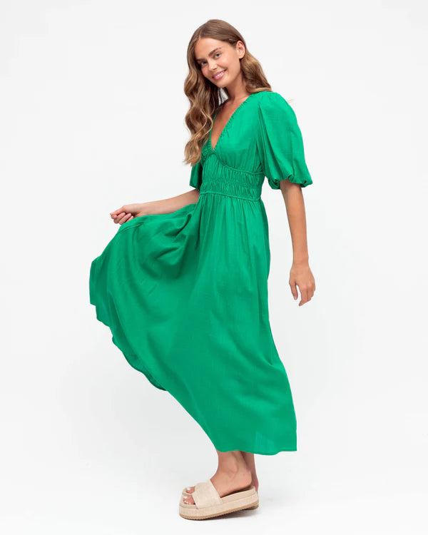 Labe Of Love Puff Sleeve Maxi Dress LOL11066-2