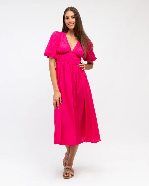 Labe Of Love Puff Sleeve Maxi Dress LOL11066-2