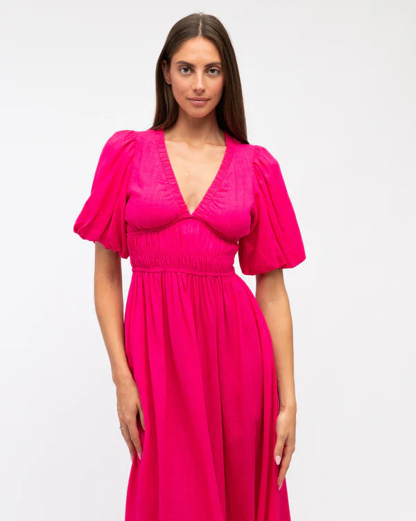 Labe Of Love Puff Sleeve Maxi Dress LOL11066-2