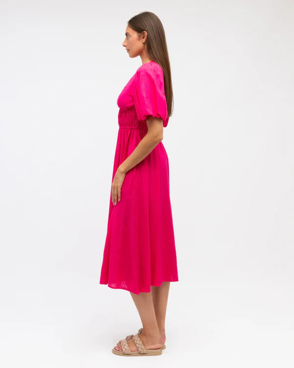 Labe Of Love Puff Sleeve Maxi Dress LOL11066-2
