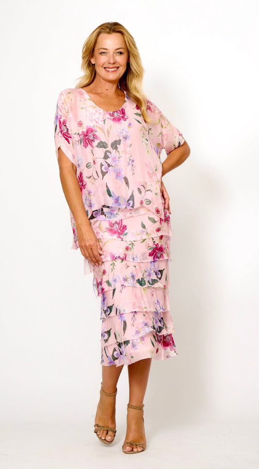 La Strada Frayed Edge Silk Dress LSD21-703