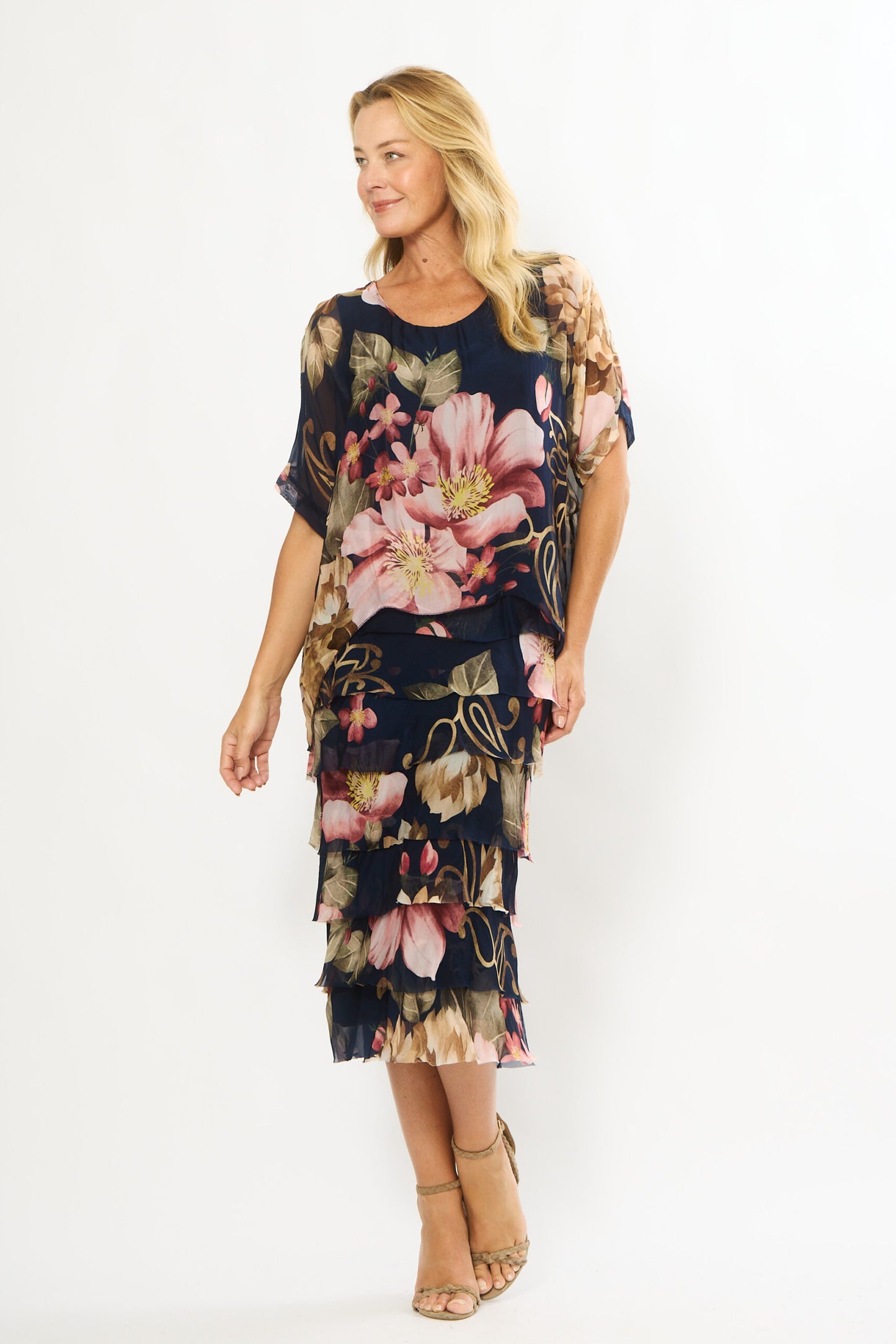 La Strada Frayed Edge Silk Dress LSD21-703