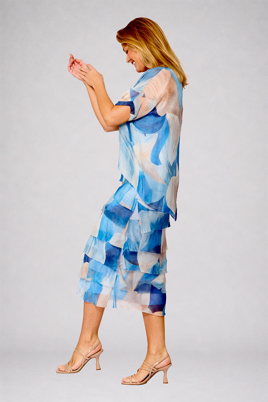 La Strada Frayed Edge Silk Dress LSD21-703