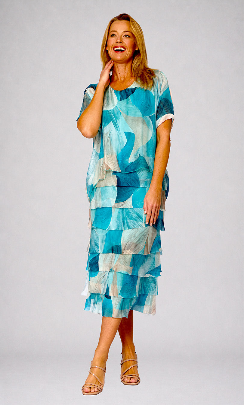 La Strada Frayed Edge Silk Dress LSD21-703