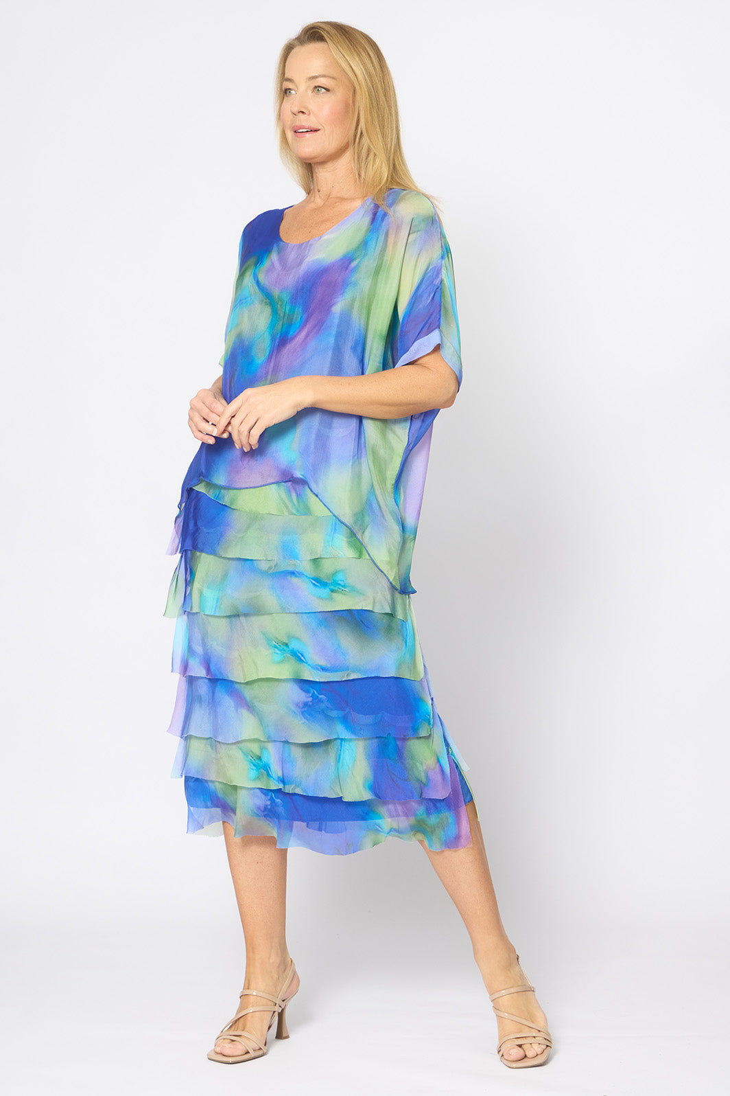 La Strada Frayed Edge Silk Dress LSD21-703