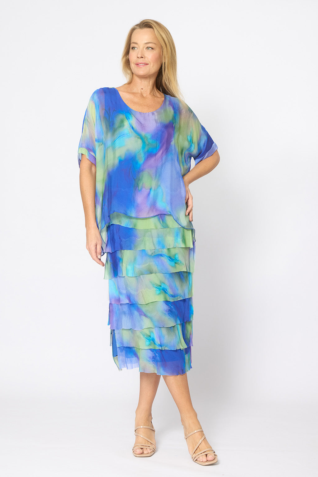 La Strada Frayed Edge Silk Dress LSD21-703