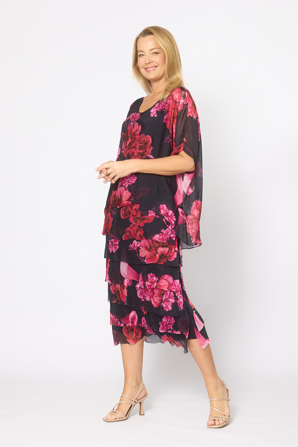 La Strada Frayed Edge Silk Dress LSD21-703