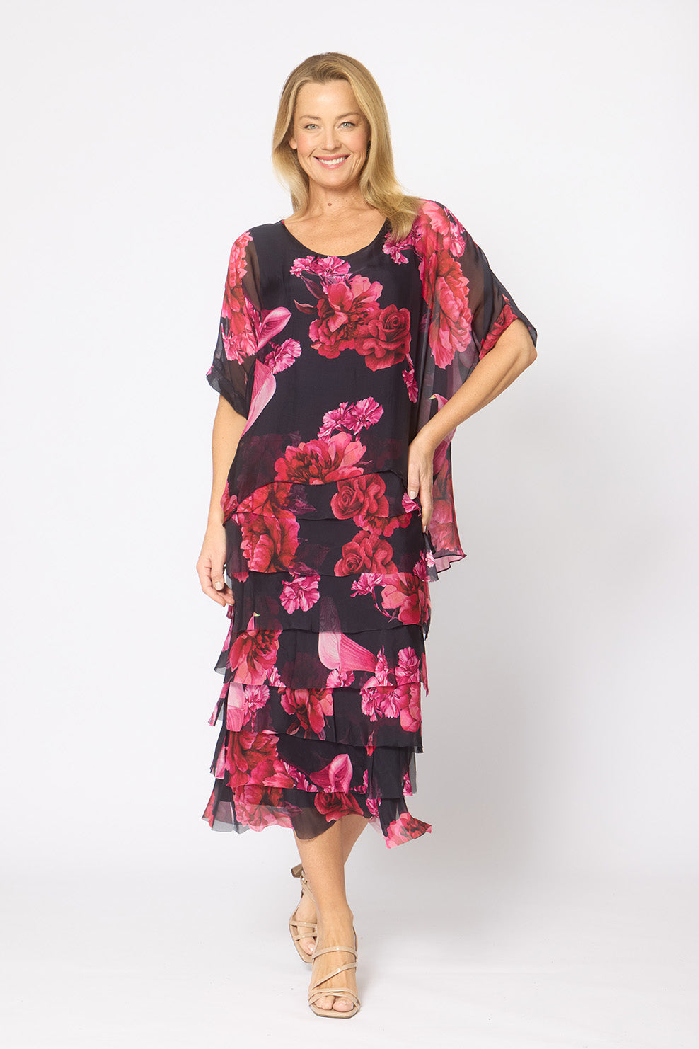 La Strada Frayed Edge Silk Dress LSD21-703