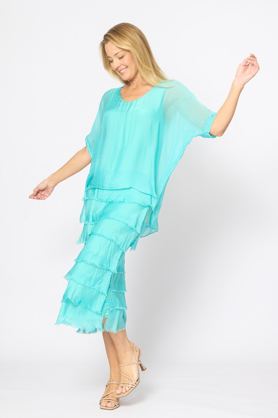 La Strada Frayed Edge Silk Dress LSD21-703