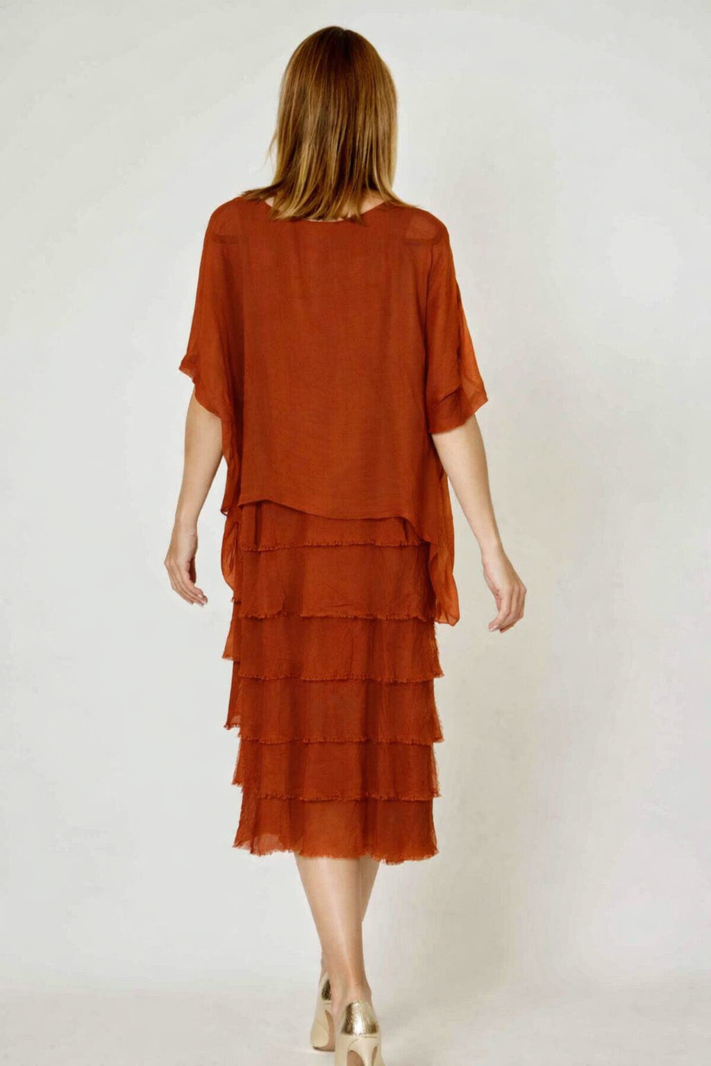 La Strada Frayed Edge Silk Dress LSD21-703