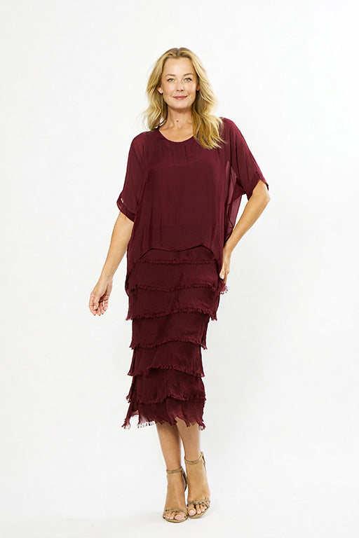 La Strada Frayed Edge Silk Dress LSD21-703