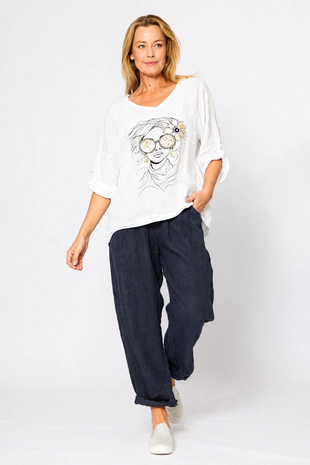 La Strada Linen Top LST26-349