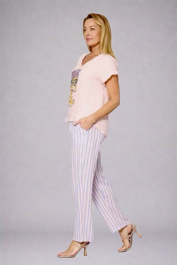 La Strada Linen V-Neck Top LST26-313