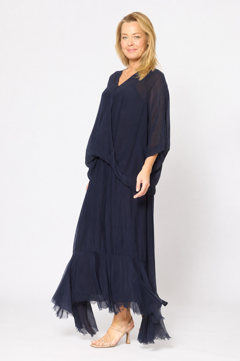 La Strada Fluted Fringe Hem Skirt LSSK26-526
