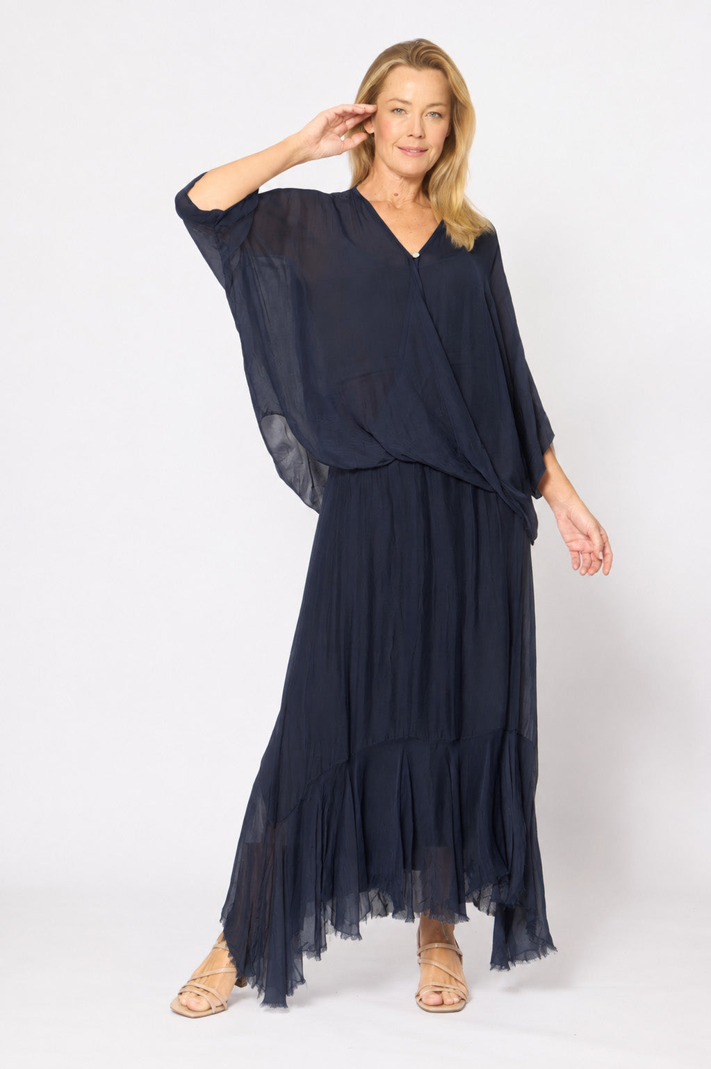 La Strada Fluted Fringe Hem Skirt LSSK26-526