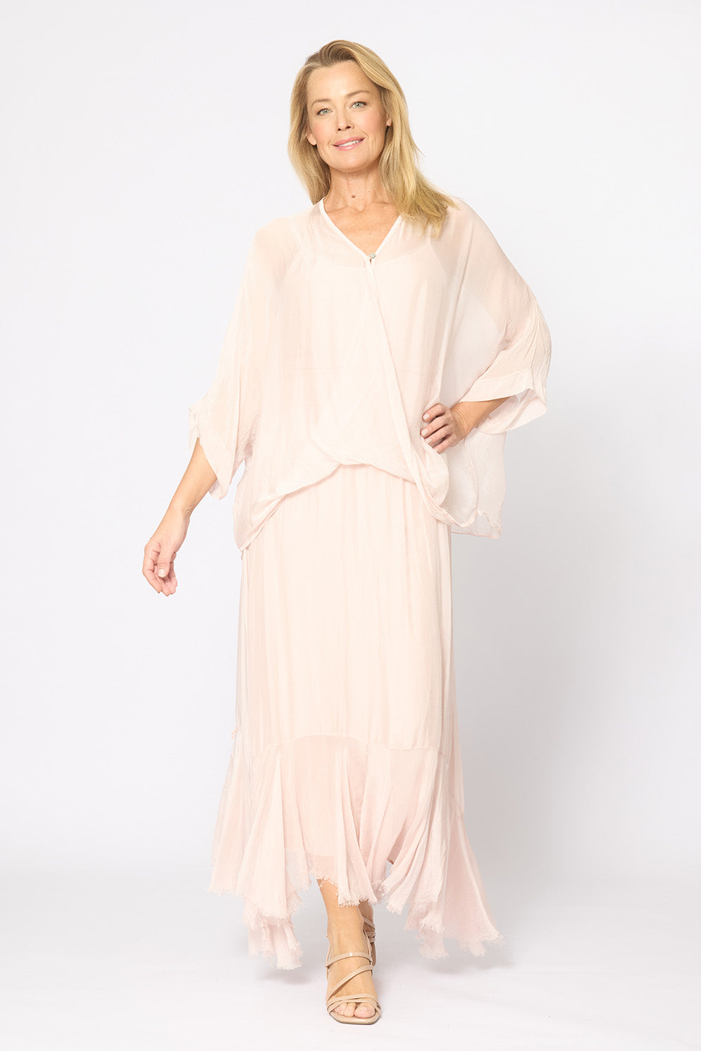 La Strada Fluted Fringe Hem Skirt LSSK26-526