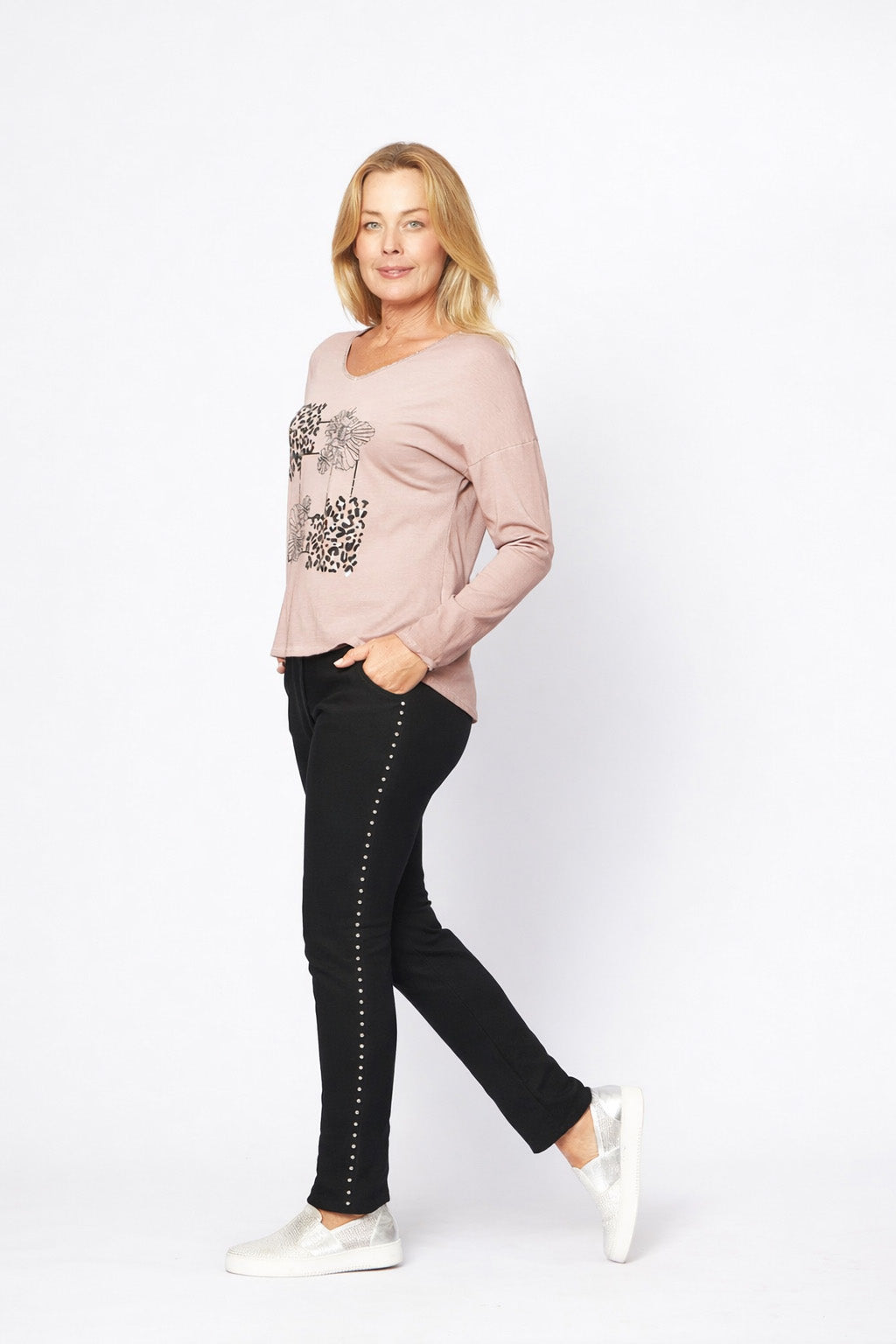 La Strada Bling Tape Pants LSP24-1059BL