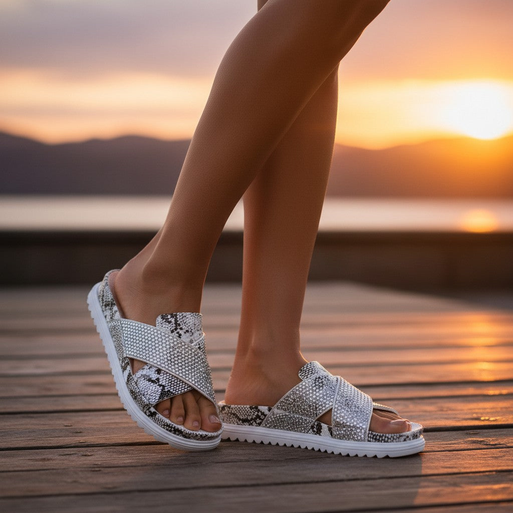 Lavish Denim PU Leather Slides LVSDL0723