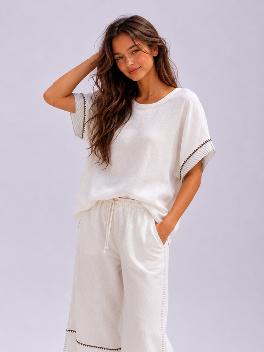 Wednesday Lulu Linen Top 91181