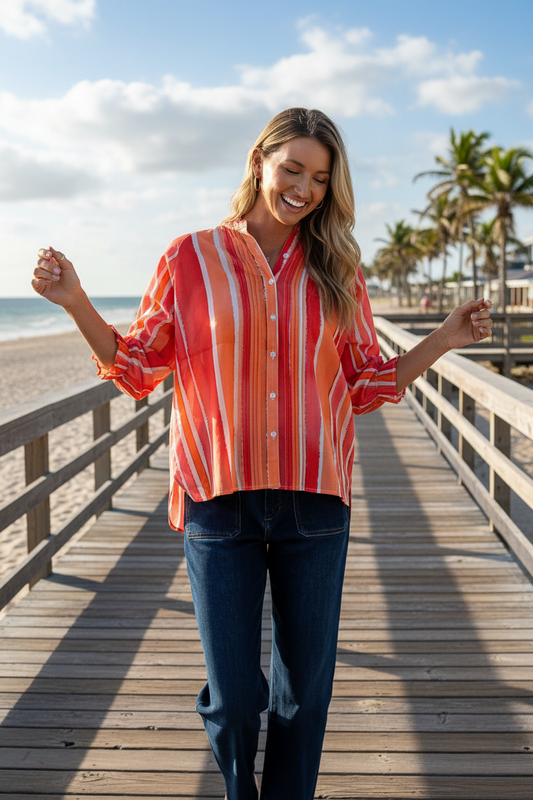 White Poetry Pleated Sorrento Top 10739