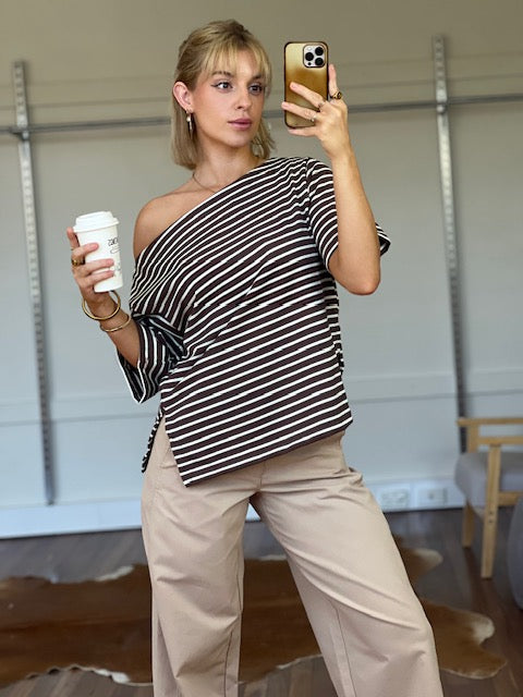 White Closet Jenna Stripe Top TF11808