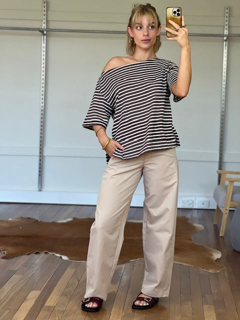 White Closet Jenna Stripe Top TF11808