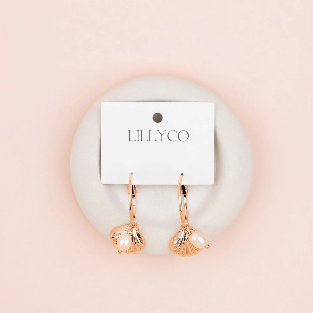 LillyCo Shell Pearl Earring SC156E