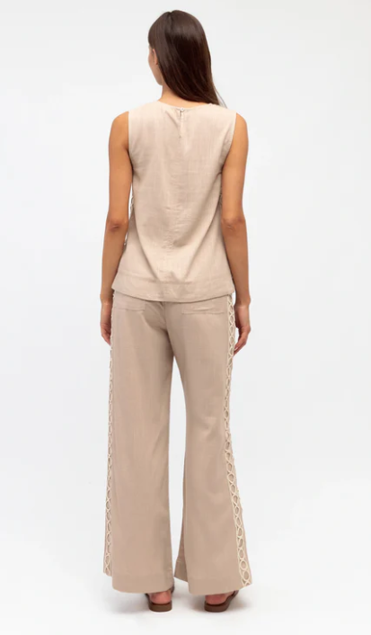 White Closet Roma Side Embr Pant TF11201L