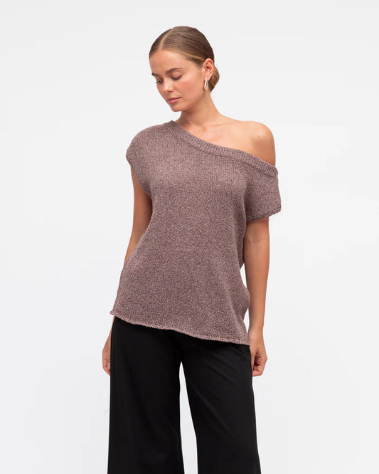 White Closet OneShoulder Knit Top TF10007