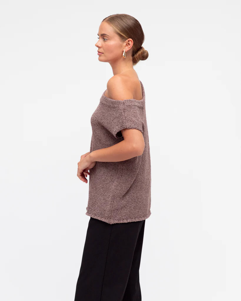 White Closet OneShoulder Knit Top TF10007