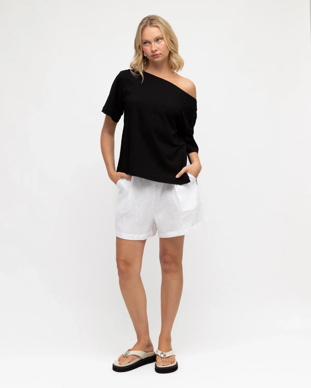 White Closet Jenna Asymmetric Tee TF10936