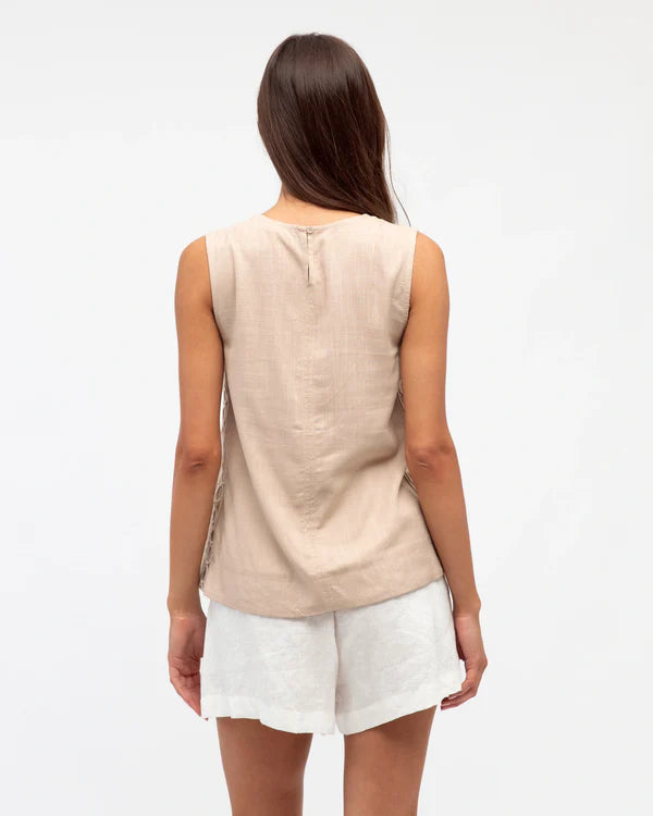 White Closet Roma Side Embroidery Top TF11353