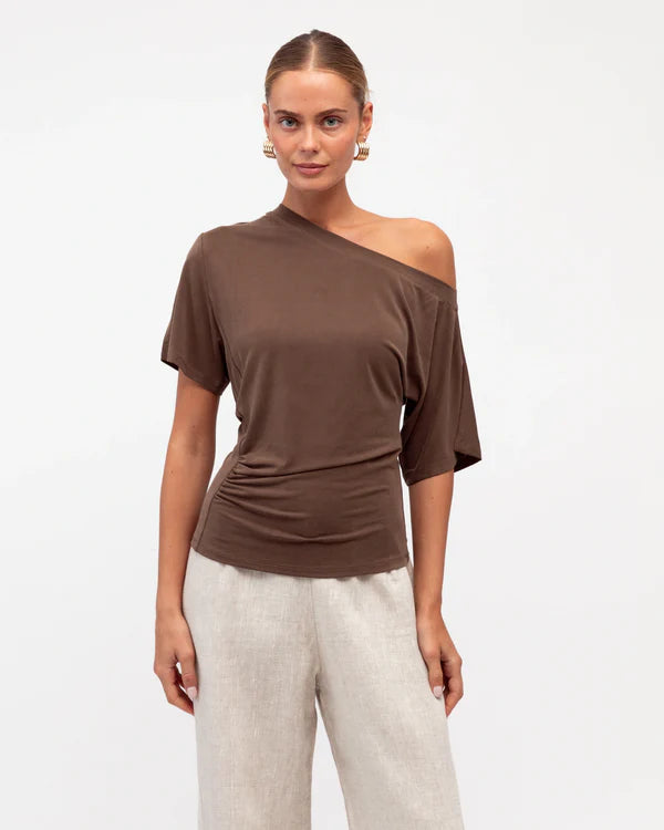 White Closet One Shoulder Tee TF11641