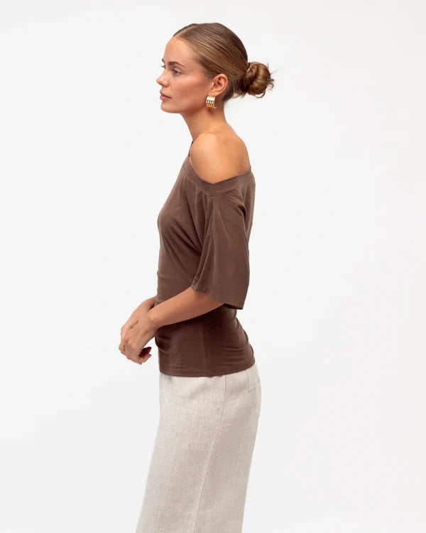 White Closet One Shoulder Tee TF11641