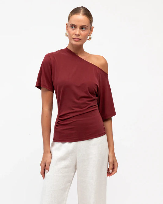 White Closet One Shoulder Tee TF11641